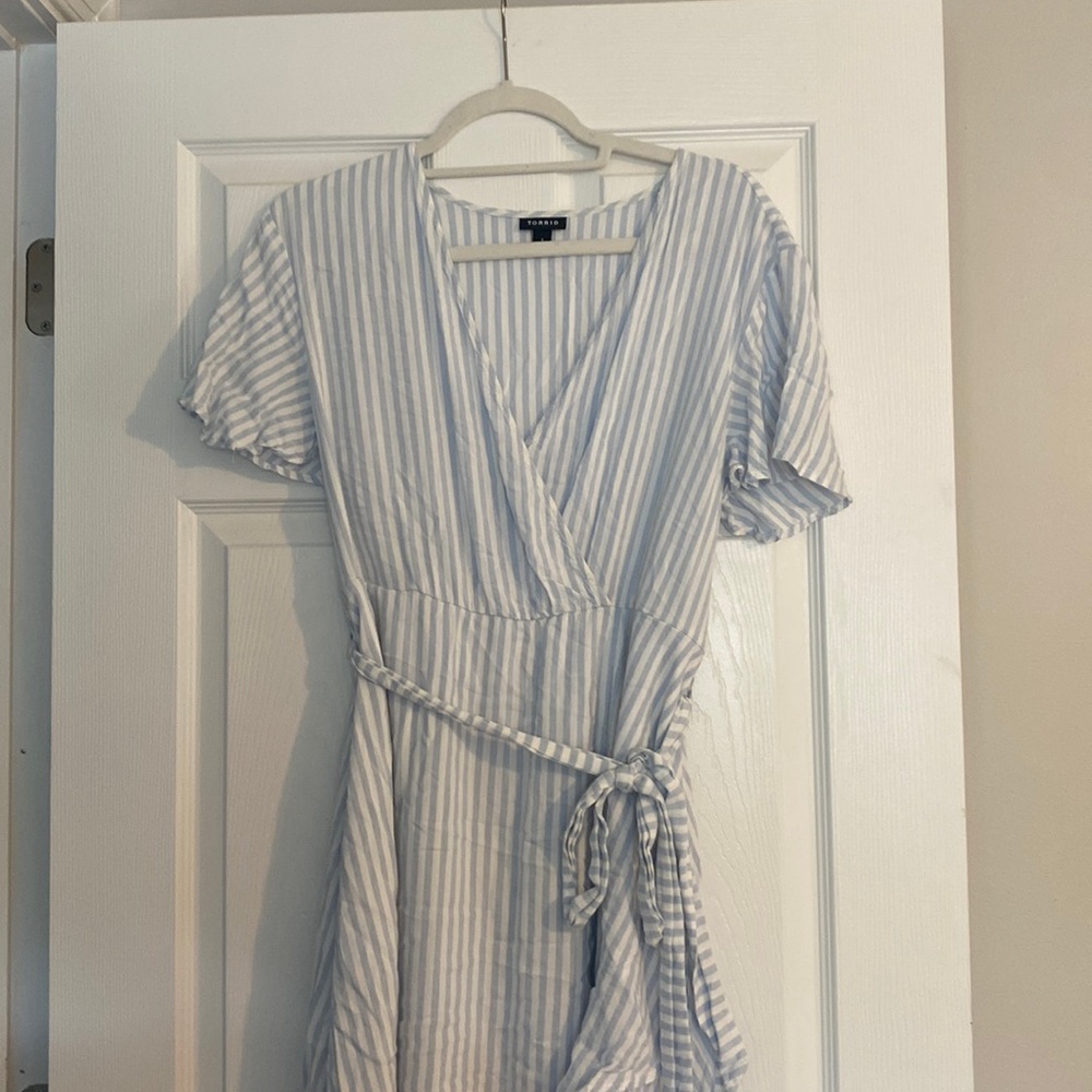 Blue and White Striped Torrid Dress